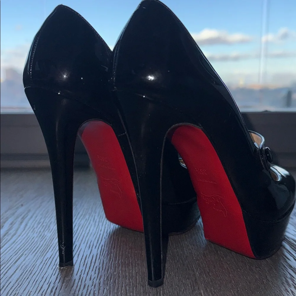 Christian Louboutin Black Patent Leather Heels - Picture 7 of 10